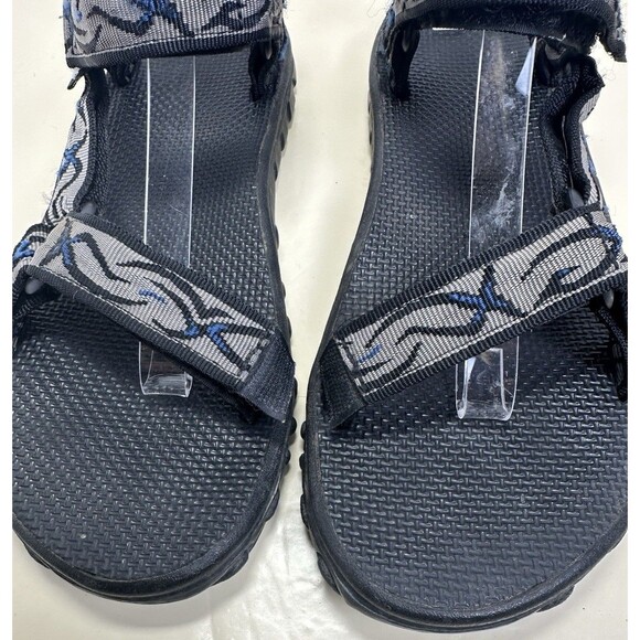 Teva Mens Sport Sandals Size 9 Black Gray Blue Pattern Adjustable Strap Rafting - Picture 7 of 7
